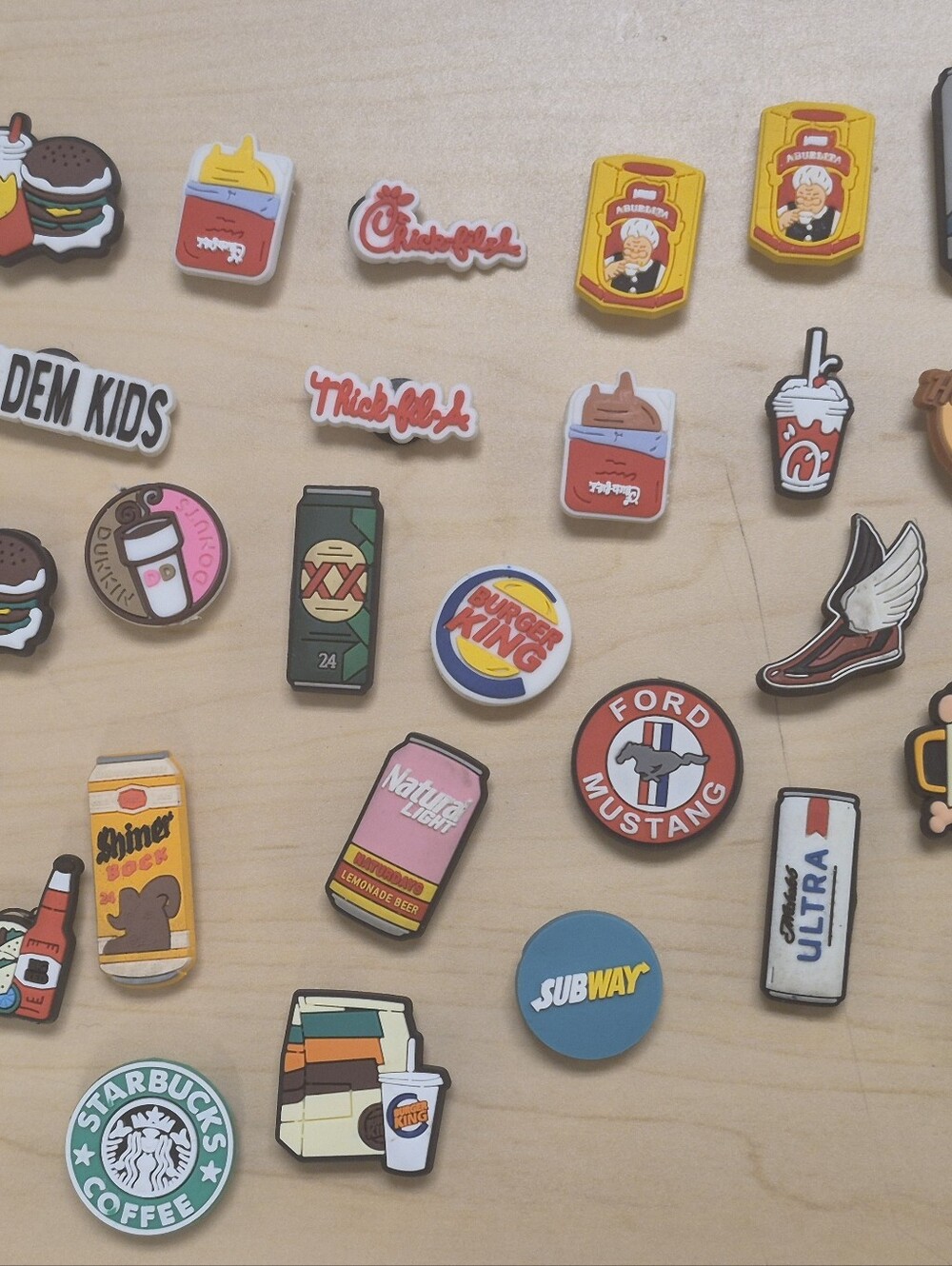 Assorted Kids Accessory Shoe Charms - Fast Food & Beverage Theme - Multicolor